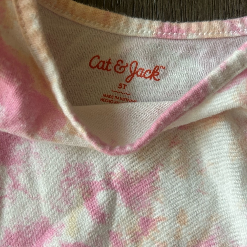Cat & Jack Pink and Orange Tie-Dye Kids Dress 5T - Picture 3 of 3